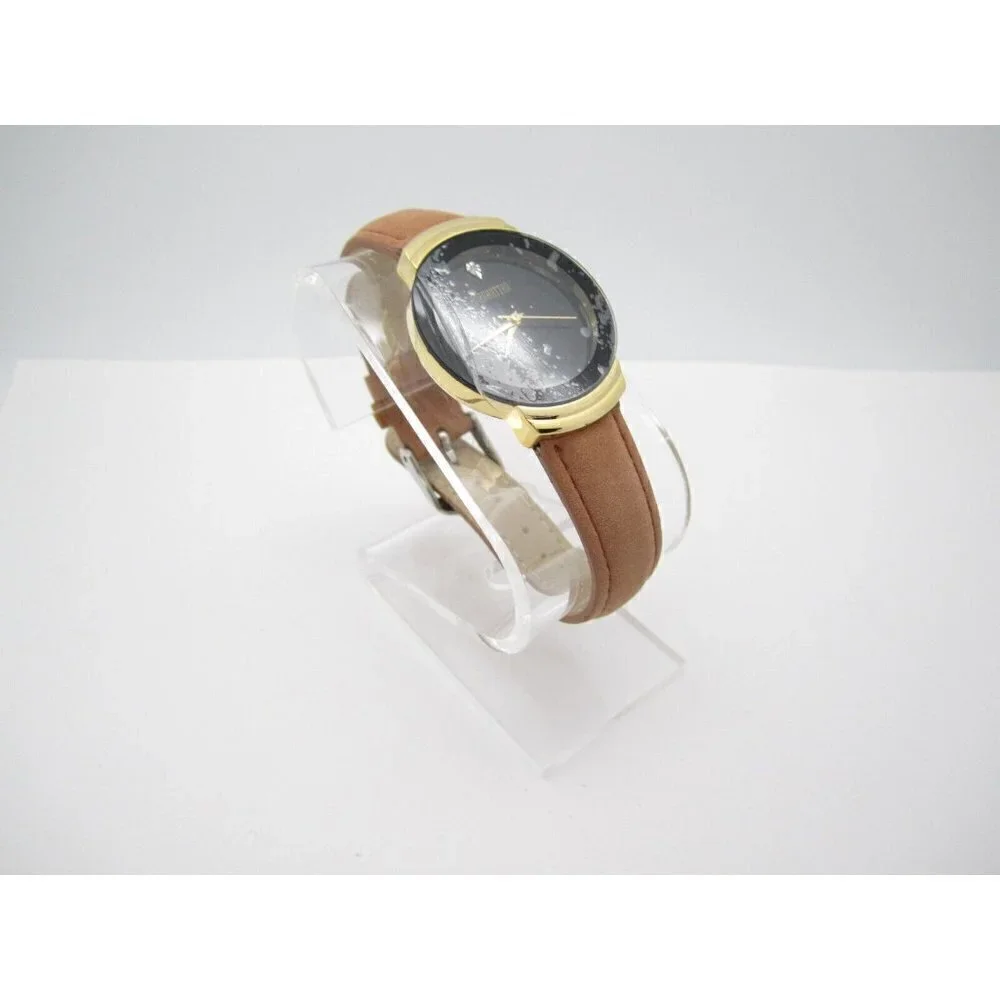 Women Manhattan Genuine Diamond Quartz WR Analog 32mm Causal Round Watch (F548)